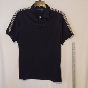 J Lindeberg Men's XL Black Golf Shirt Performance Polo w/ White Contrast Stripes